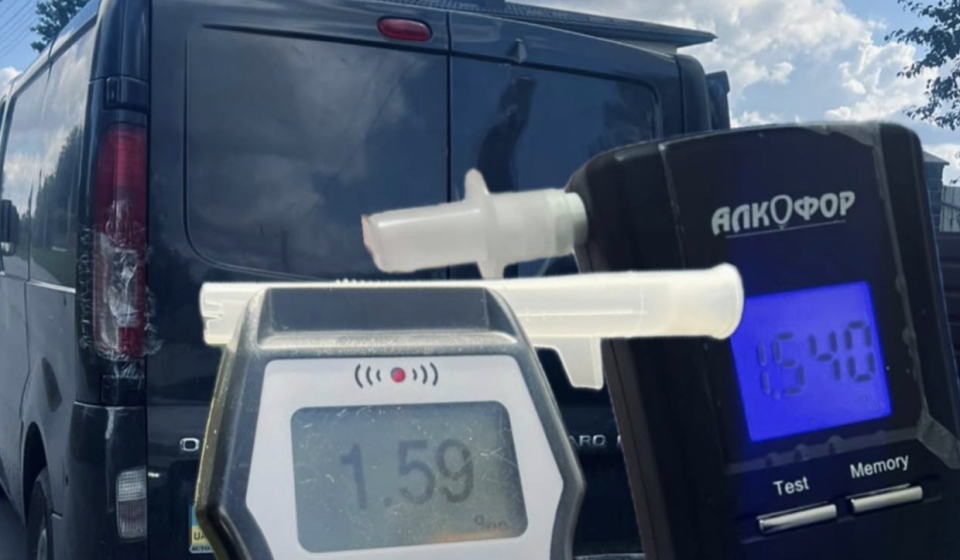 Пʼяний водій мікроавтобуса з показником 1,59 проміле затриманий на Дубенщині