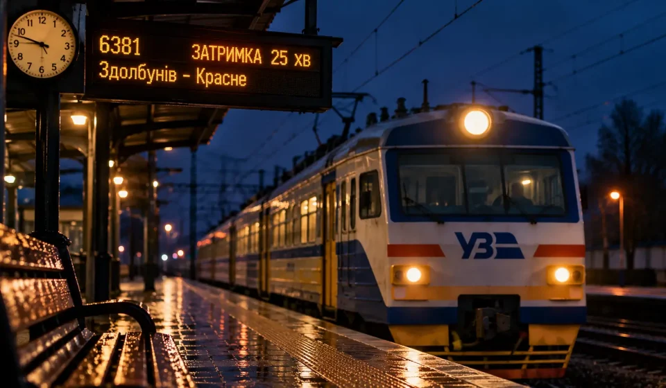 Поїзд із Здолбунова до Красного прибуває із затримкою у 25 хвилин
