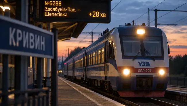 Рейс поїзда зі Здолбунова до Шепетівки запізнюється майже на 30 хвилин